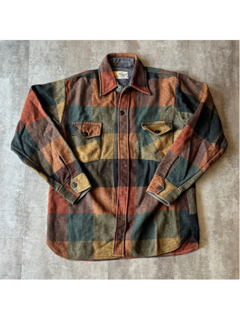 Vintage 70s Briarcliff Flannel Button Shirt Mens Medium